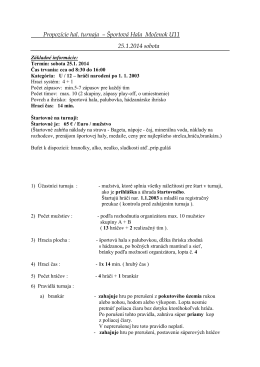 Propozície hal. turnaja – Športová Hala Močenok U11 25.1.2014