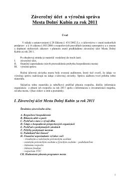 Záverečný účet a výročná správa Mesta Dolný Kubín za rok 2011