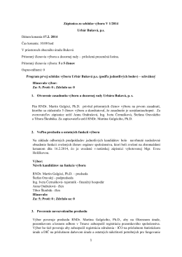 1 Zápisnica zo schôdze výboru V 1/2014 Urbár Buková, p.s. Dátum