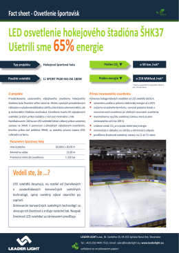 LED osvetlenie hokejového štadióna ŠHK37 Ušetrili sme65%energie