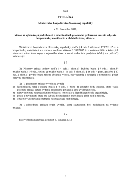 Vykonávací predpis č. 543/2011 Z. z. k písomnému príkazu (PDF)
