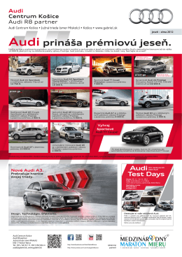 Audi prináša prémiovú jeseň.
