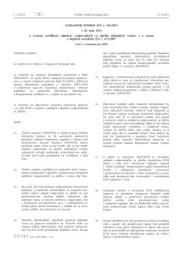 Nariadenie Komisie (EÚ) č. 445/2011 z 10. mája 2011 o systéme
