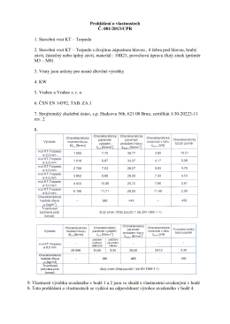 Prohlášení o vlastnostech Č. 001/2013/CPR 1. Stavební vrut KT
