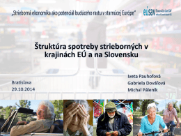 Štruktúra spotreby strieborných v krajinách EÚ a na Slovensku
