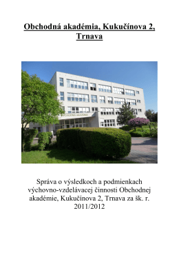 Identifikačné údaje o škole - Obchodná akadémia, Kukučínova 2