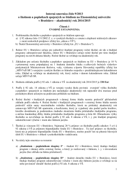 Interná smernica číslo 9/2013 o školnom a poplatkoch spojených so