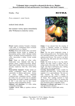 Nitra - Výskumný ústav ovocných a okrasných drevín as Bojnice