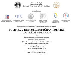 Program konferencie - Katedra politológie Filozofickej fakulty