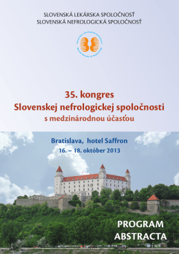 Nefrokongres 2013 ABSTRAKTY - Slovenská nefrologická spoločnosť