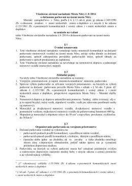 Všeobecne záväzné nariadenie Mesta Nitry č. 8 /2014 o dočasnom