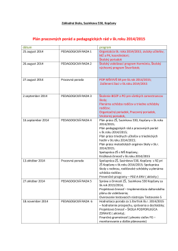 Plán pracovných porád a pedagogických rád v šk.roku 2014/2015