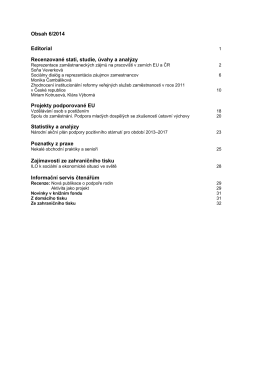 Obsah 6/2014 Editorial Recenzované stati, studie, úvahy a analýzy