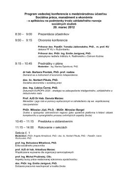 Program vedeckej konferencie s medzinárodnou účasťou Sociálna