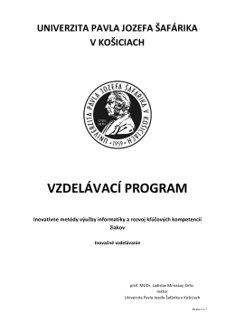vzdelávací program - CCV UPJS - Univerzita Pavla Jozefa Šafárika