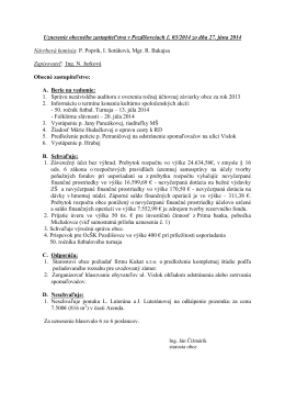 Uznesenie obecného zastupiteľstva v Pozdišovciach č. 03/2014 zo