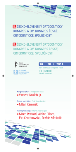 První oznámení (.pdf) - kongres České ortodontické společnosti