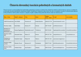 Členovia slovenskej Asociácie pohrebných a kremačných služieb