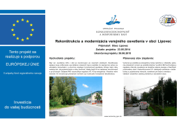 Rekonštrukcia a modernizácia verejného osvetlenia v obci Lipovec
