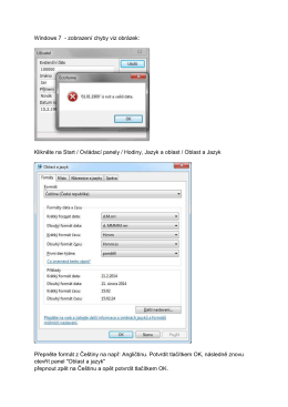 Windows 7 - zobrazení chyby viz obrázek: Klikněte na Start