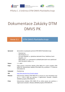 Dokumentace Zakázky DTM DMVS PK v3.1