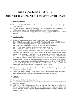 Rozpis a pravidla 3:3 U11 2015/16