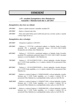 Usnesení IV. zasedání Zastupitelstva obce Halenkovice