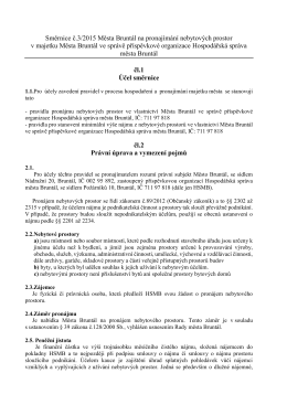 Směrnice č.3/2015 Města Bruntál na pronajímání nebytových prostor