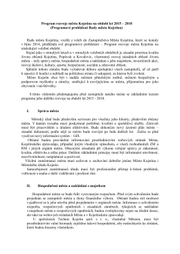 Program rozvoje města Kojetína na období let 2015 – 2018