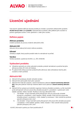 Licenční ujednání pro ALVAO Service Desk ve formátu PDF
