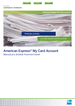 My Card manuál pro držitele - American Express Global Corporate