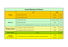 Ceník Wellness & Fitness