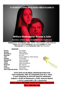 William Shakespere: Romeo a Julie