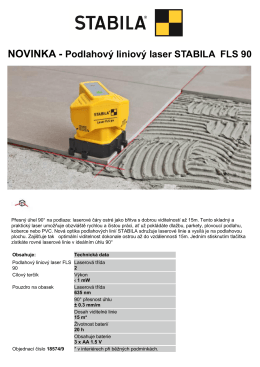 NOVINKA - Podlahový liniový laser STABILA FLS 90