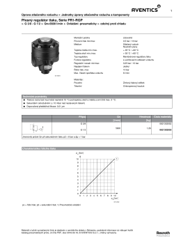 Přesný regulátor tlaku, Série PR1