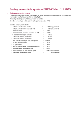 Změny ve mzdách systému EKONOM od 1.1.2015
