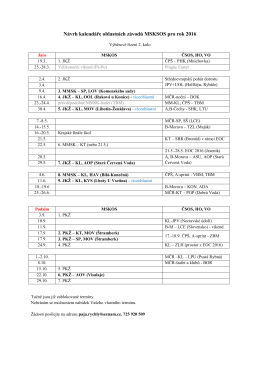 Návrh kalendáře oblastních závodů MSKSOS pro rok 2016