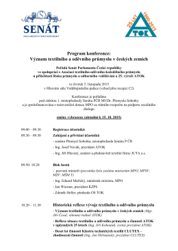 Program konference: Význam textilního a oděvního průmyslu v