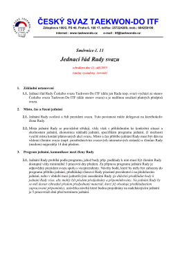Směrnice č. 11 Jednací řád Rady svazu - Český svaz Taekwon