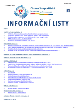 Informační listy - Červenec 2015 - Okresní hospodářská komora v