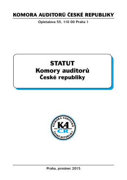 statut Komory auditorů - Komora auditorů České republiky