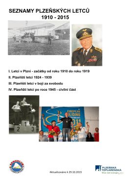 seznamy plzeňských letců 1910 - 2015 - Aeroklub Plzeň