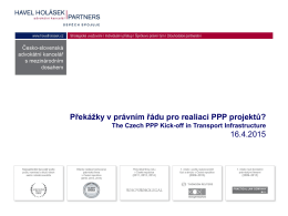 Překážky v právním řádu pro realiaci PPP projektů