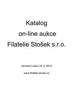 Katalog on-line aukcí 18. 4. 2015