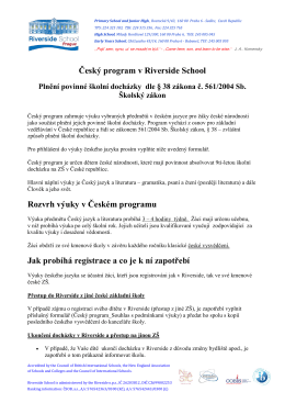 Český program - Riverside International School