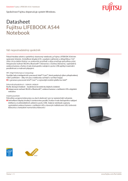 Datasheet Fujitsu LIFEBOOK A544 Notebook