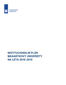 Institucionální plán MU na léta 2016–2018