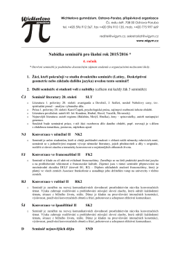 Nabídka seminářů pro 4. ročník 2015/2016