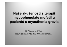 Naše zkušenosti s terapií mycophenolate mofetil u pacientů s