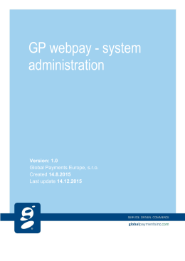 GP webpay - system administration